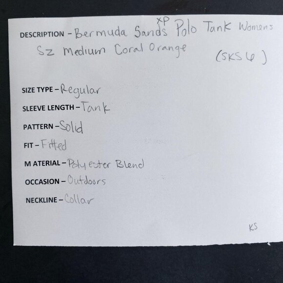 Bermuda Sands XP Polo Tank Womens Size Medium - Picture 6 of 7